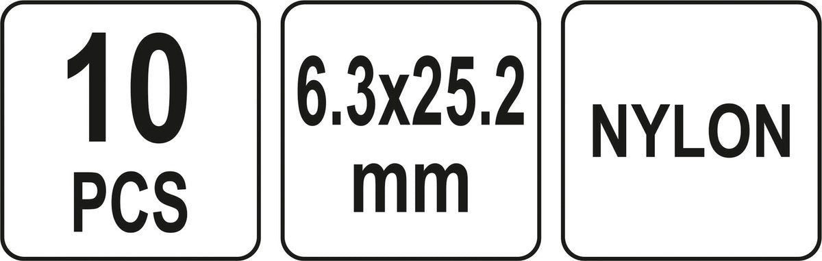 Пластиковые заклёпки | 6,3 x 25,2 mm | 10 шт.