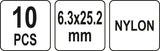 Пластиковые заклёпки | 6,3 x 25,2 mm | 10 шт.
