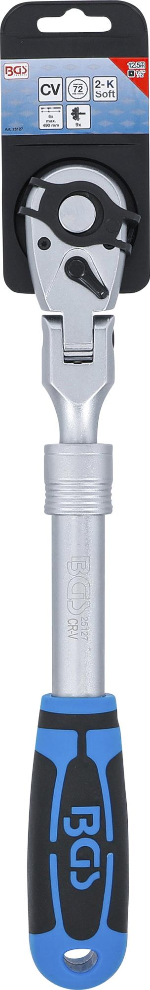 Terkšlė galvutėms ištraukiama, lanksti | 12.5 mm (1/2") | 350 - 490 mm (25127)