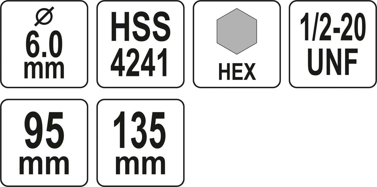 Laikiklis gręžimo karūnai TCT | 1/2"-20UNF | 10 mm Hex (YT-43992)