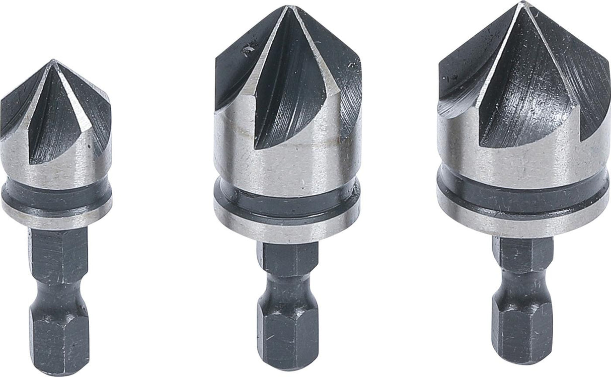 Kūginių grąžtų/frezų rinkinys | HSS | 6.3 mm (1/4") | 12 - 16 - 19 mm | 3 vnt. (70052)