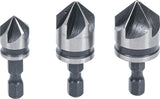 Kūginių grąžtų/frezų rinkinys | HSS | 6.3 mm (1/4") | 12 - 16 - 19 mm | 3 vnt. (70052)
