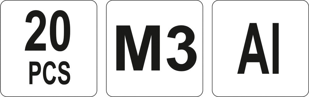 Srieginės kniedės aliuminės | M3/20 vnt. (YT-36451)