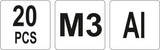 Srieginės kniedės aliuminės | M3/20 vnt. (YT-36451)