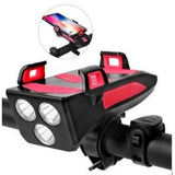 BICYCLE LIGHT WITH PHONE HOLDER | SIGNAL | MULTIFUNCTION / POWERBANK | USB | 3 LED (RBL3)