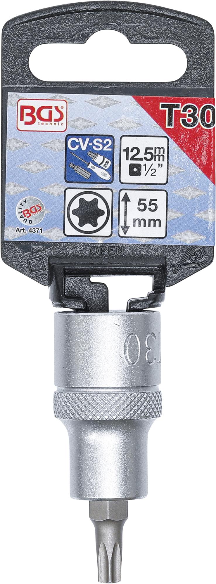 Antgalis įpresuotas į galvutę | 12,5 mm (1/2") | T-Star (Torx) T30 (4371)