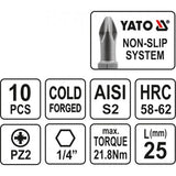 Antgalis PZ2x25 mm 10 vnt. (YT-0471)