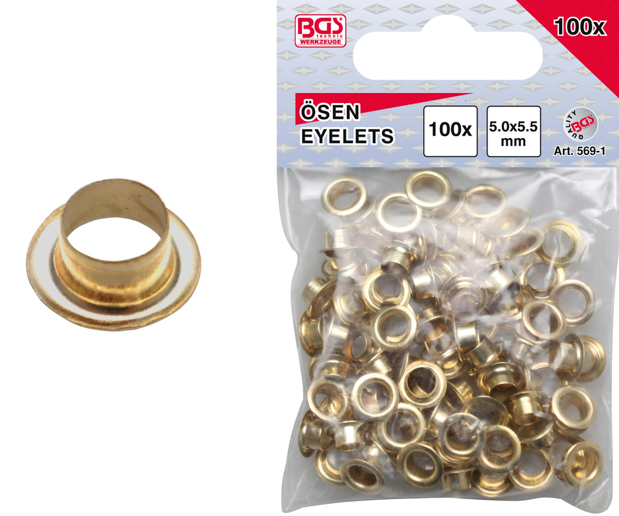 Kniedžių asortimentas | 5.0 x 5.5 mm | 100 vnt. (569-1)