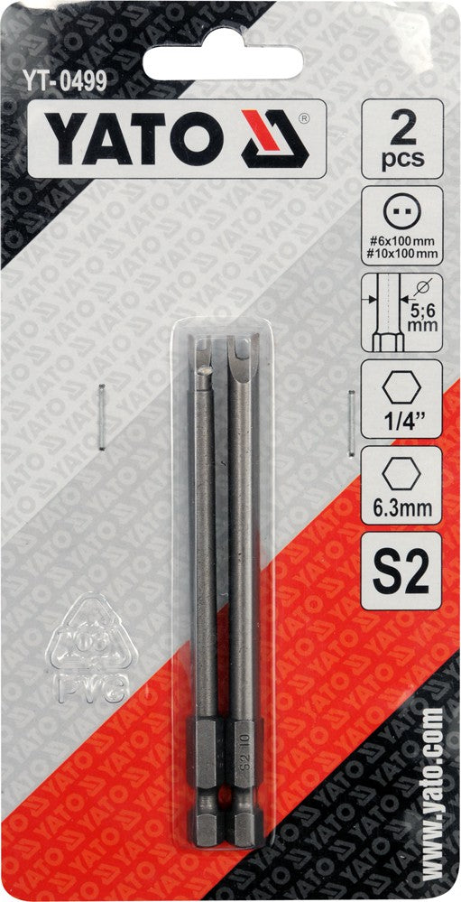Antgaliai dviūsiai 1/4", 2vnt, : NR6 X100MM; NR10 X100MM (YT-0499)