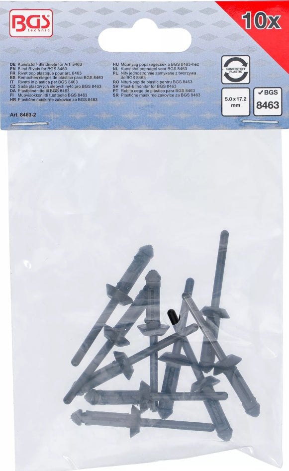Plastikinės kniedės | 5,0 x 17,2 mm | 10 vnt (8463-2)