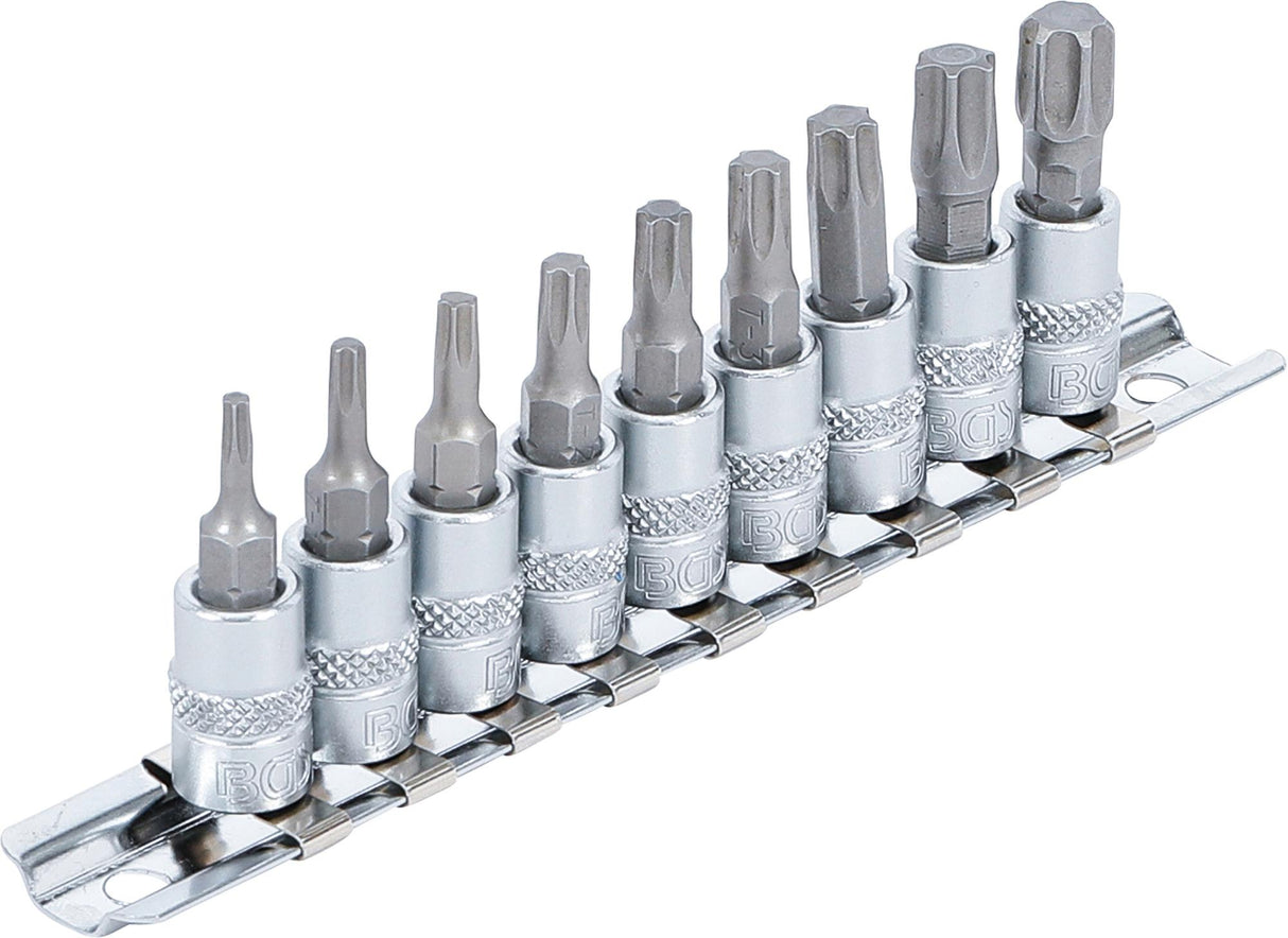 Įpresuotų antgalių rinkinys | 6.3 mm (1/4") | T-Star (Torx) T10 - T50 | 9 vnt. (2164)