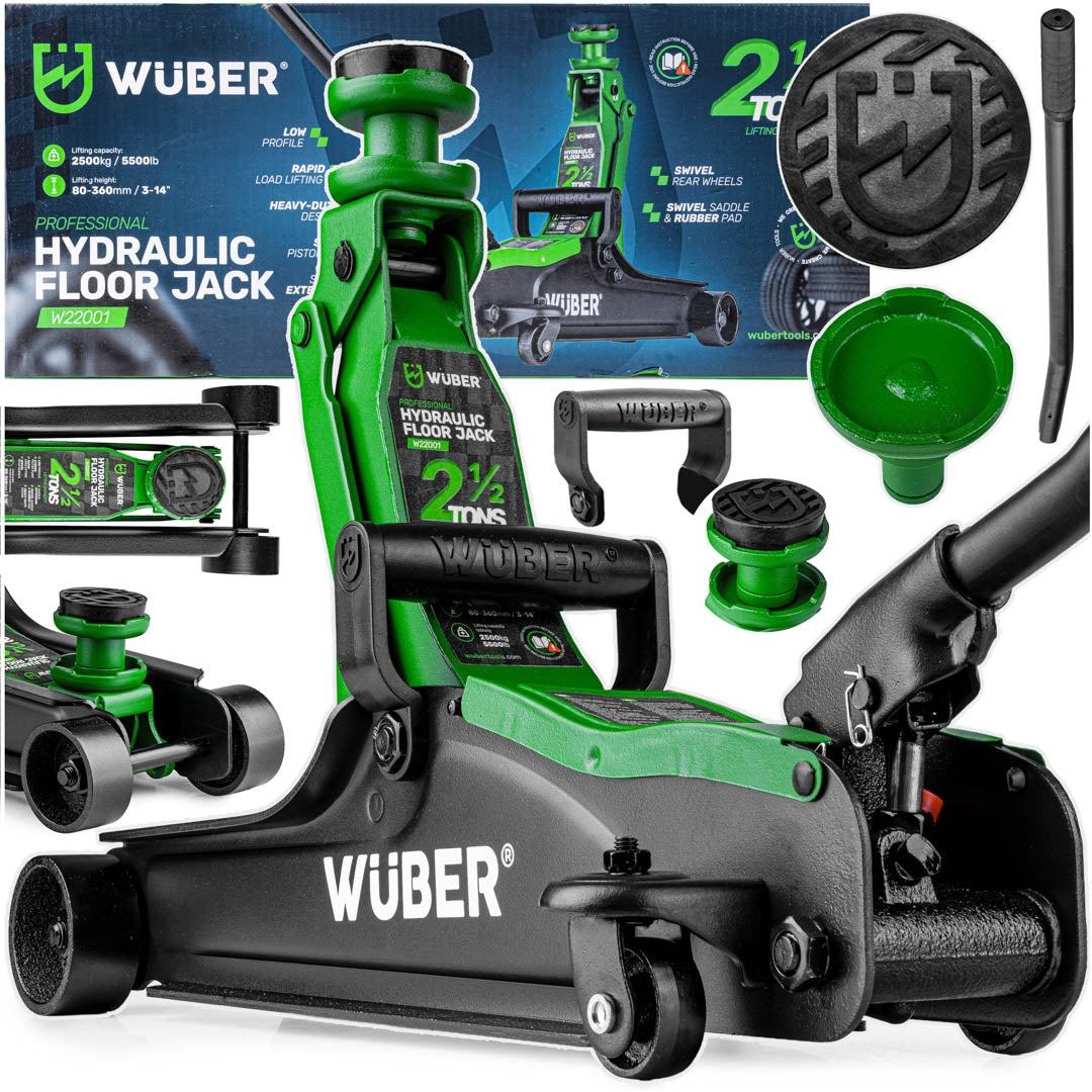 LOW PROFILE HYDRAULIC FLOOR JACK WITH WHEELS WÜBER W22001 | 90-360 MM | 2.5 T (W22001 )