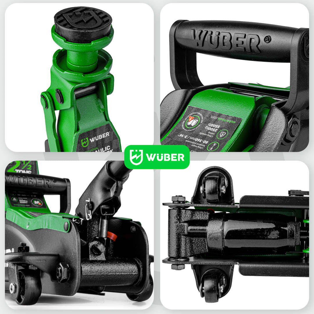 LOW PROFILE HYDRAULIC FLOOR JACK WITH WHEELS WÜBER W22001 | 90-360 MM | 2.5 T (W22001 )