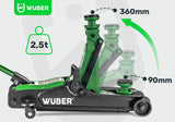 LOW PROFILE HYDRAULIC FLOOR JACK WITH WHEELS WÜBER W22001 | 90-360 MM | 2.5 T (W22001 )