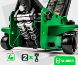 Низкопрофильный гидравлический домкрат с колесами Wüber W22003 | двойной поршень | 65-500 mm | 3 т