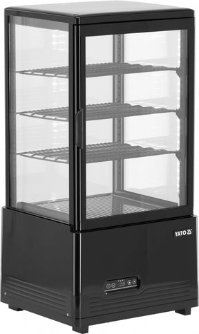 Profesionali šaldoma vitrina su LED apšvietimu 79L | 0–+12 °C | juoda (YG-05052)