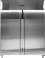 Pramoninis šaldytuvas nerūdijančio plieno | 1200L | 400W | 2 durys | 1340*810*2010 (YG-05220)