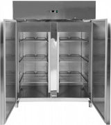 Pramoninis šaldytuvas nerūdijančio plieno | 1200L | 400W | 2 durys | 1340*810*2010 (YG-05220)
