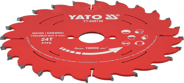 TCT pjovimo diskas medienai | 165 mm | 48 dantukai | 20 mm | su PTFE danga (YT-608733)