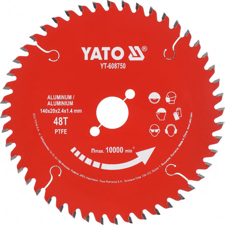 TCT pjovimo diskas aliuminiui ir spalvotiesiems metalams | 165 mm | 48 dantukai | 20 mm (YT-608751)