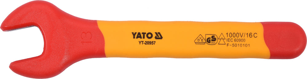 Izoliuotas veržliaraktis elektrikui atviru galu 13mm VDE (YT-20957)