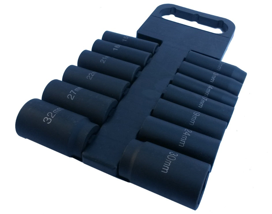 IMPACT SOCKET SET LONG | 12.5 MM (1/2") | 10-32 MM | 13 PCS. (SK1213)