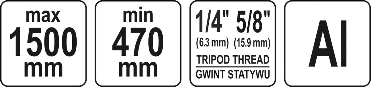 Stovas trikojis | aliuminis | 150 cm (YT-30477)
