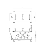 ELECTRIC VEHICLE BATTERY REMOVAL AND LIFTING SCISSOR PLATFORM (H2100)