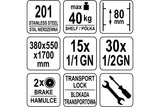 Nerūdijančio plieno vežimėlis indams 380x550x1700 mm (YG-09070)