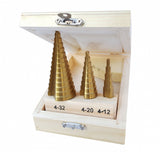 STEP DRILL BITS FOR HOLE ENLARGEMENT | 4-32 MM | 3 PCS. (EB-4345)