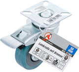 SWIVEL CASTOR WITH BRAKE | RUBBER | WITH ASSEMBLY PLATE | Ø 50 MM (81963)