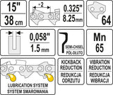 Grandinė pjūklui 15" .325" 0,058" 64 dantys (YT-84941)