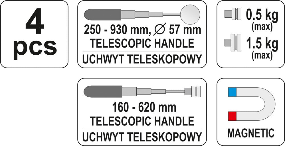 Ištraukiamų magnetų ir veidrodėlių rinkinys (YT-0662)