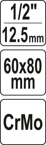 Universalus alyvos filtro raktas | 12,5 mm (1/2") | Ø 60 - 80 mm (YT-08235)