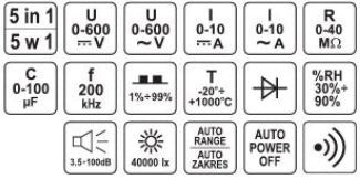 Multimetras / skaitmeninis matuoklis | 5-in-1 (YT-73087)