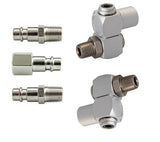 Набор пневматических шарниров и наконечников 1/4", 5 шт. (2+3)