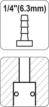 Greita jungtis žarnai lizdas 1/4" (6,3 mm) (YT-2396)