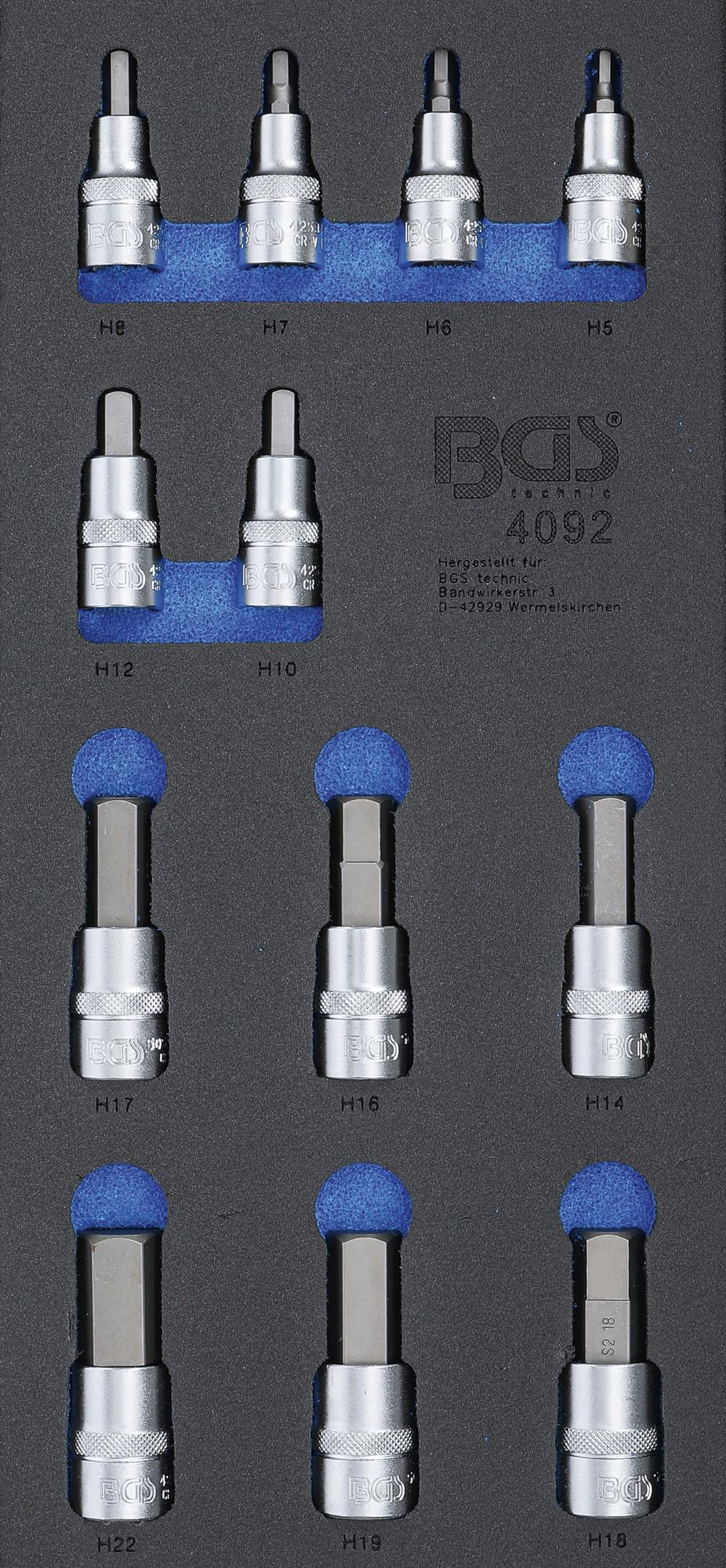 Набор бит | шестигранник | 12,5 mm (1/2") | 12 шт.