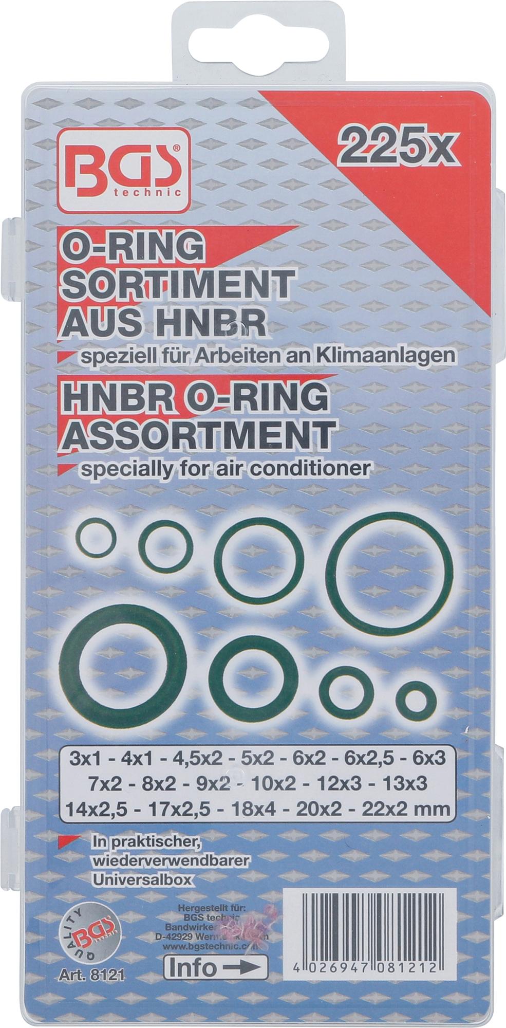 O-RING ASSORTMENT | Ø 3 - 22 MM | 225 PCS. (8121)