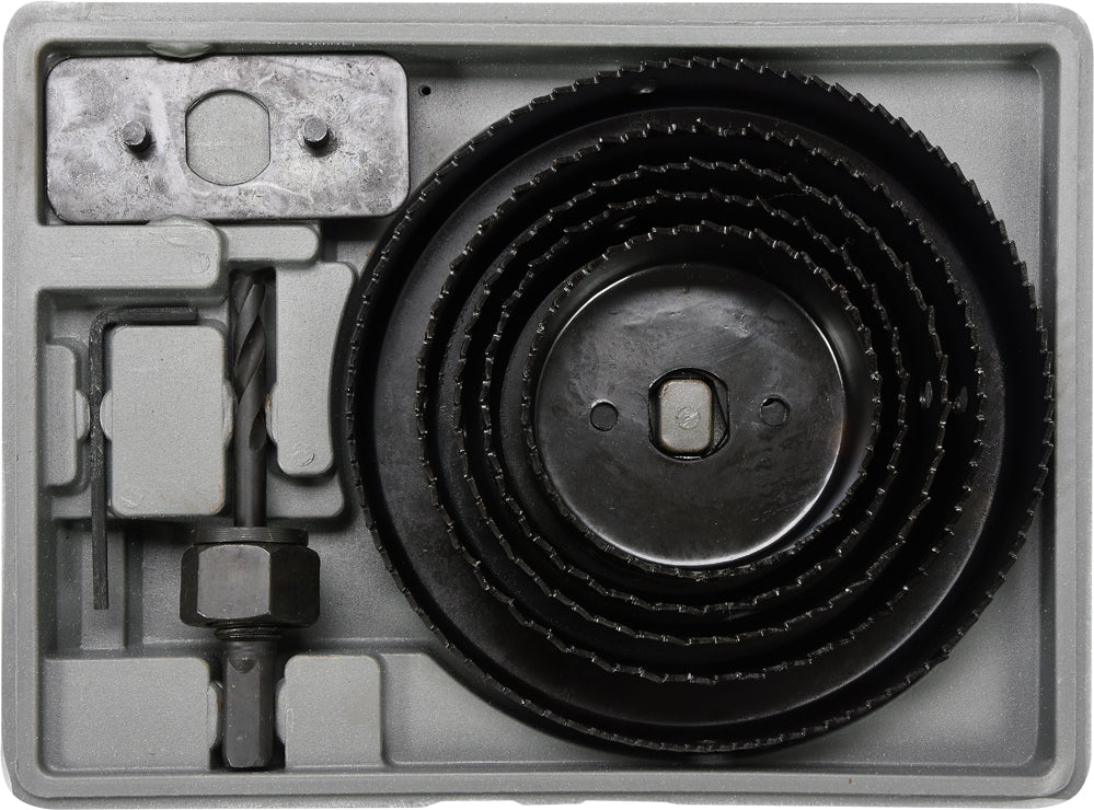 Grąžtų karūnų rinkinys medžiui | 64-127 mm | 8 vnt. (22571)
