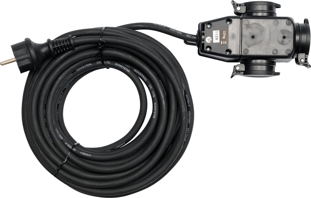3WAY EXT.CORD IN RUBBER PROTECT. 10M (YT-8116)