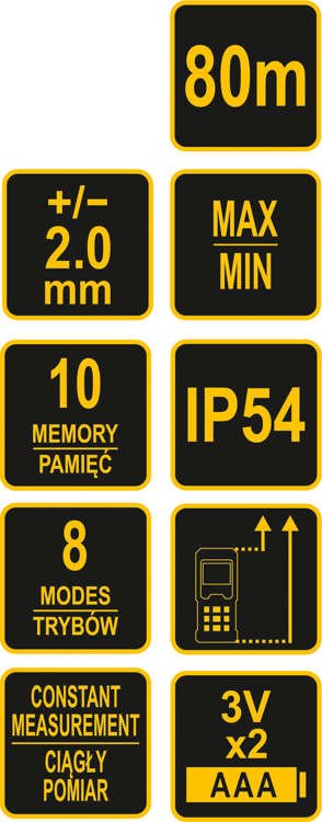 Lazerinis atstumo matuoklis | 0,2-80 m (81794)
