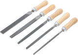 FILE SET | WOODEN HANDLE | 150 MM | 5 PCS. (50206)
