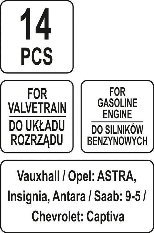 Variklio fiksavimo įrankių rinkinys | Opel / Saab / Chevrolet (YT-06027)