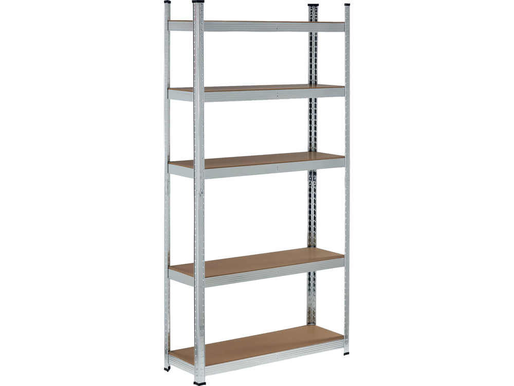 GALVANISED STORAGE RACK | 5 SHELVES | HDF BOARDS | 180 X 90 X 30 CM (78483)