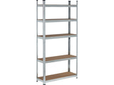 GALVANISED STORAGE RACK | 5 SHELVES | HDF BOARDS | 180 X 90 X 30 CM (78483)