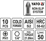 Antgalis PH1x50 mm, 10 vnt. (YT-0477)