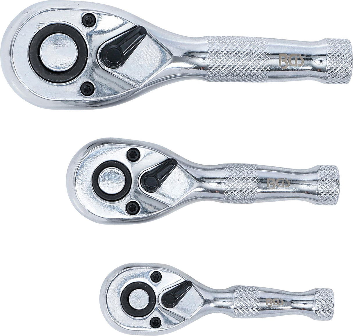 Набор коротких трещоток | 6.3 mm (1/4") / 10 mm (3/8") / 12,5 mm (1/2") | 3 шт.