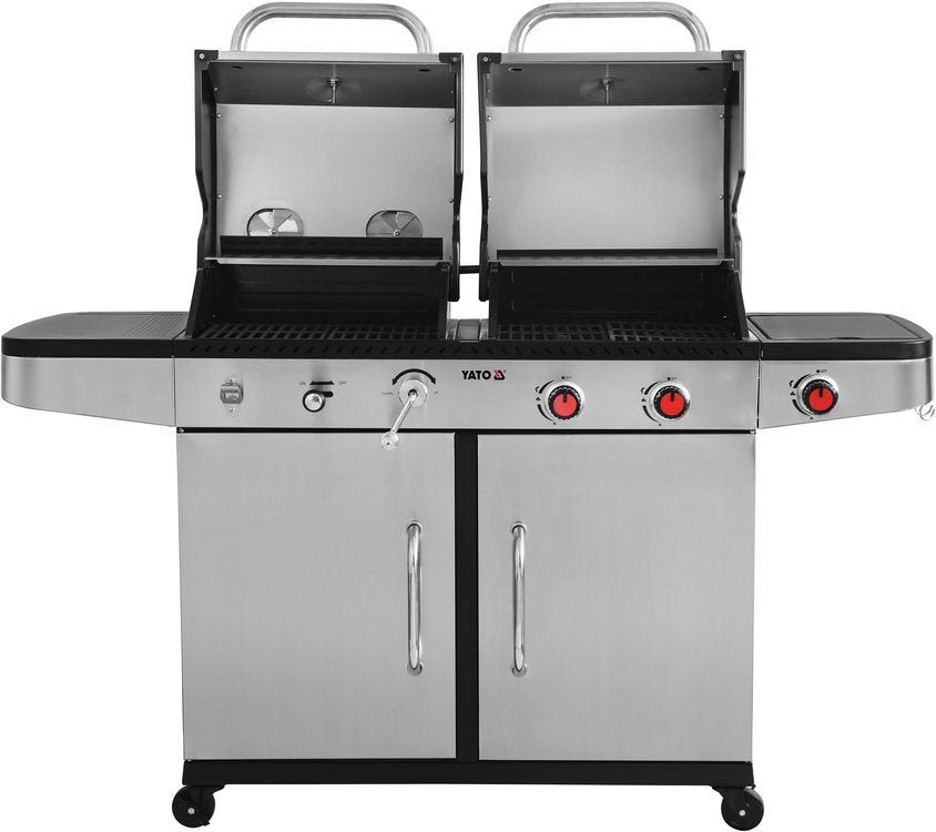 Lauko kepsninė / grilis | 2 viename | anglis / dujos | Nerūdijantis plienas | 8.2 kW (YG-20030)