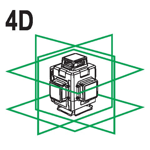 Lazerinis nivelyras | A+16 linijų | 4D | su aksesuarais | žalias (YT-30417)